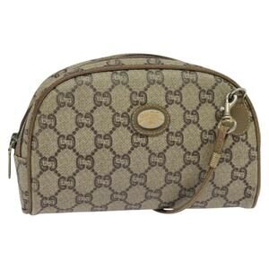 GUCCI GG Plus Supreme Shoulder Bag Pvc Beige Gold
